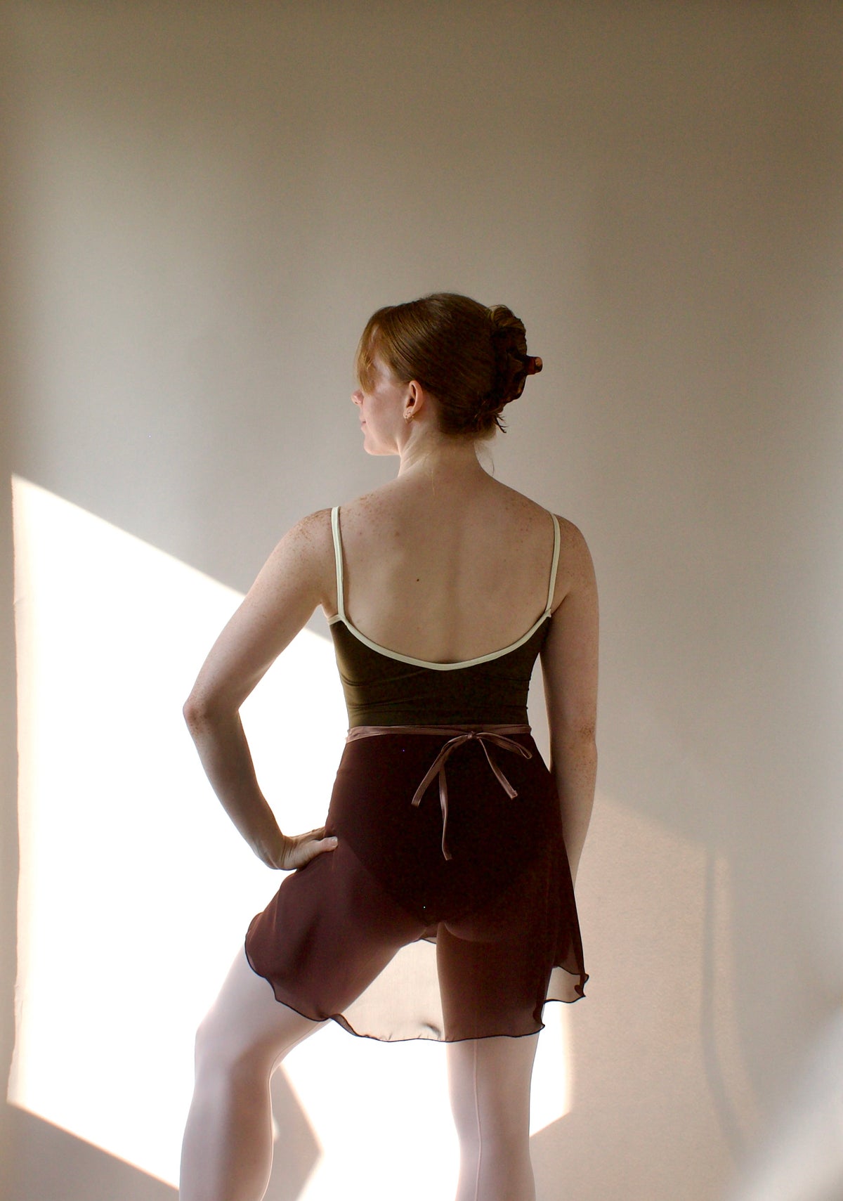Ladies Lise Chiffon Ballet Skirt – Chocolate Brown