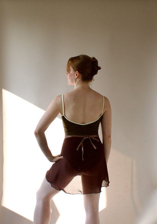 Ladies Lise Chiffon Ballet Skirt – Chocolate Brown