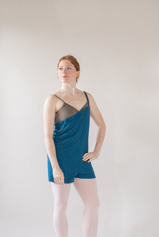 The Romper - Dark Teal Ribbed