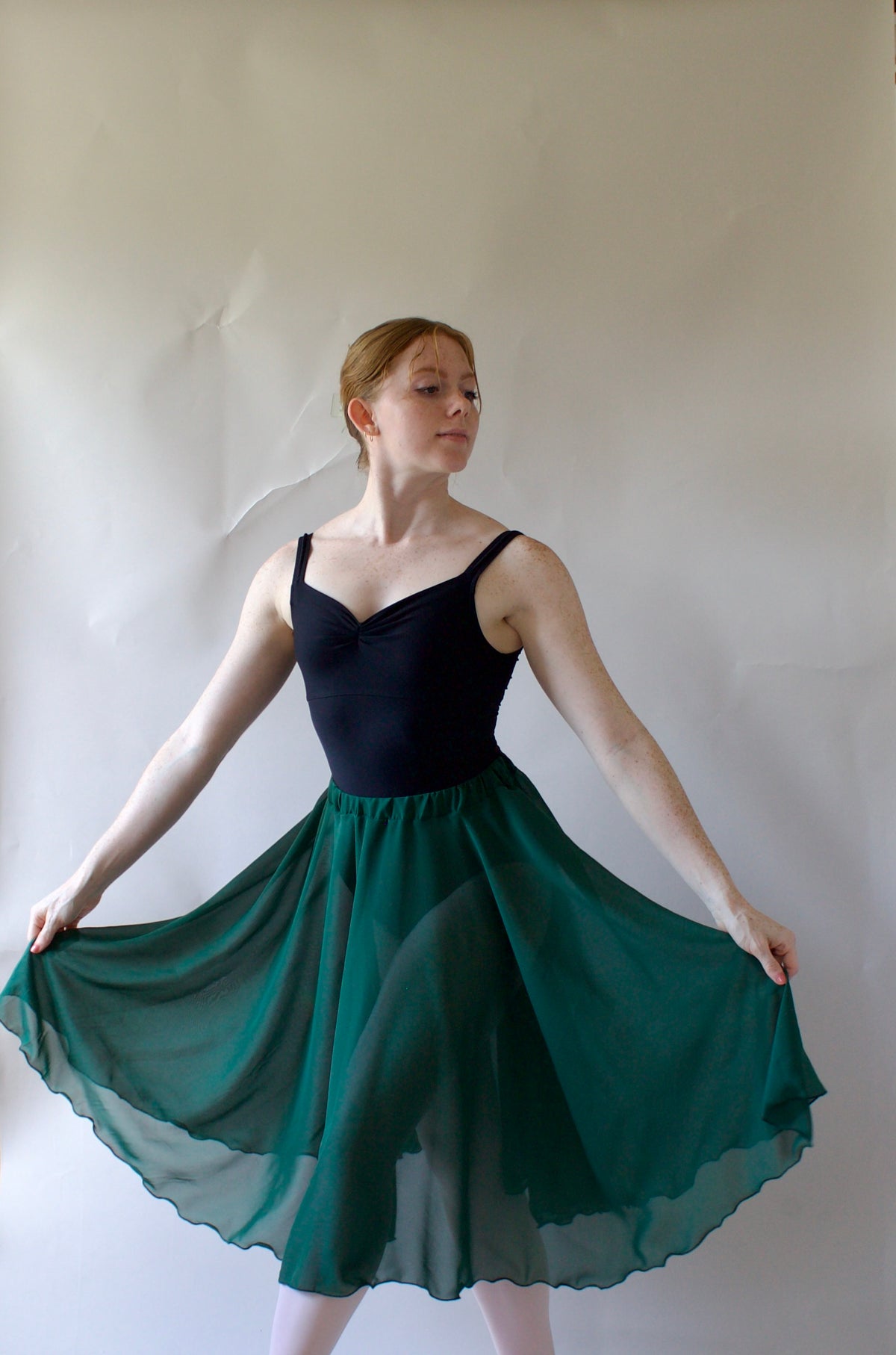 Ladies Aurora Chiffon Ballet Skirt – Forest Green