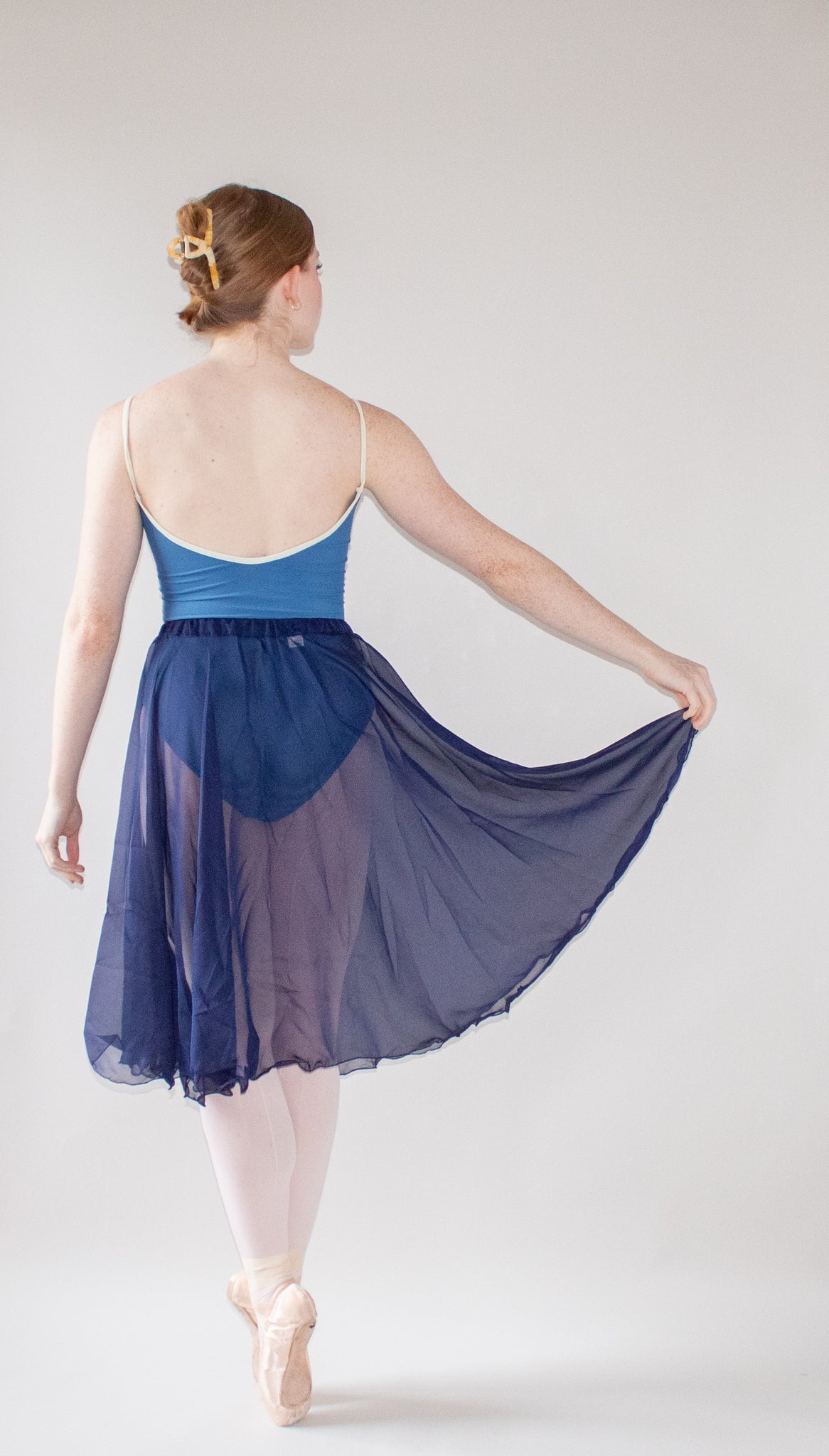Ladies Aurora Chiffon Ballet Skirt – French Navy