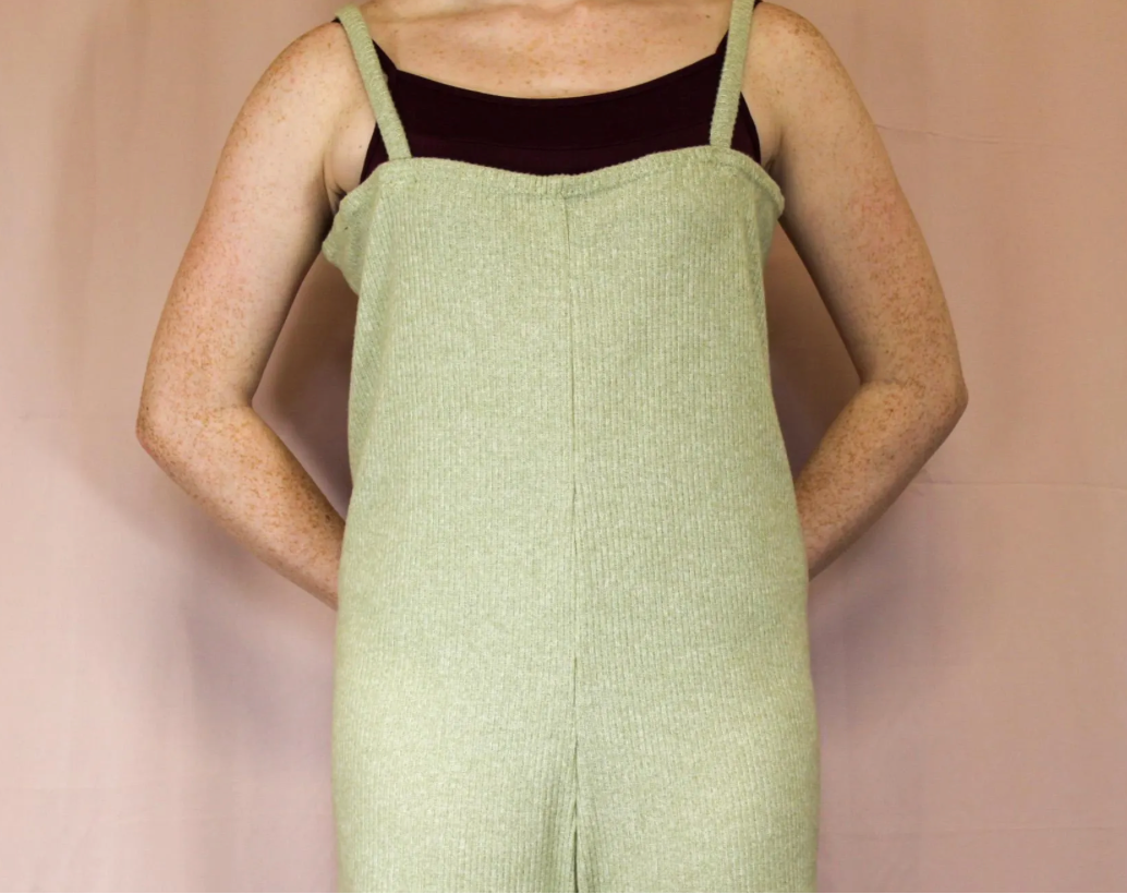 The Romper - Sage Green Ribbed
