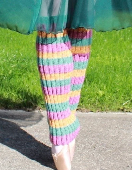 The Handknit Legwarmers - Candy Stripe