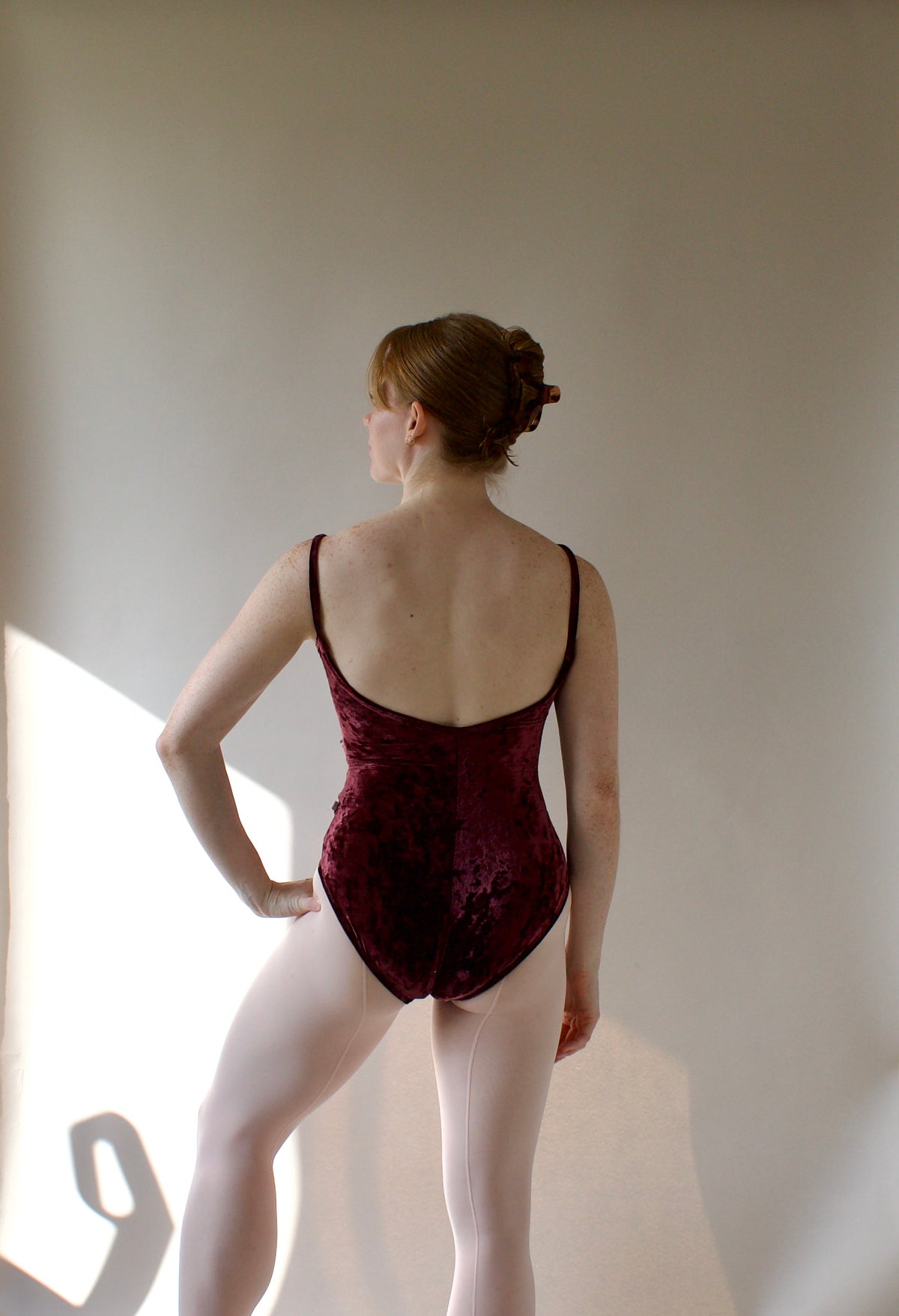 Ladies Florine Crushed Velvet Ballet Leotard – Aubergine