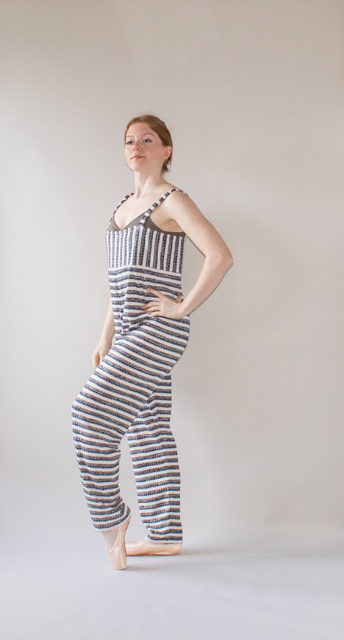 The Jumpsuit - Black and Cream Stripe