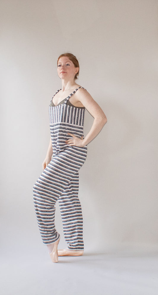 The Jumpsuit - Black and Cream Stripe