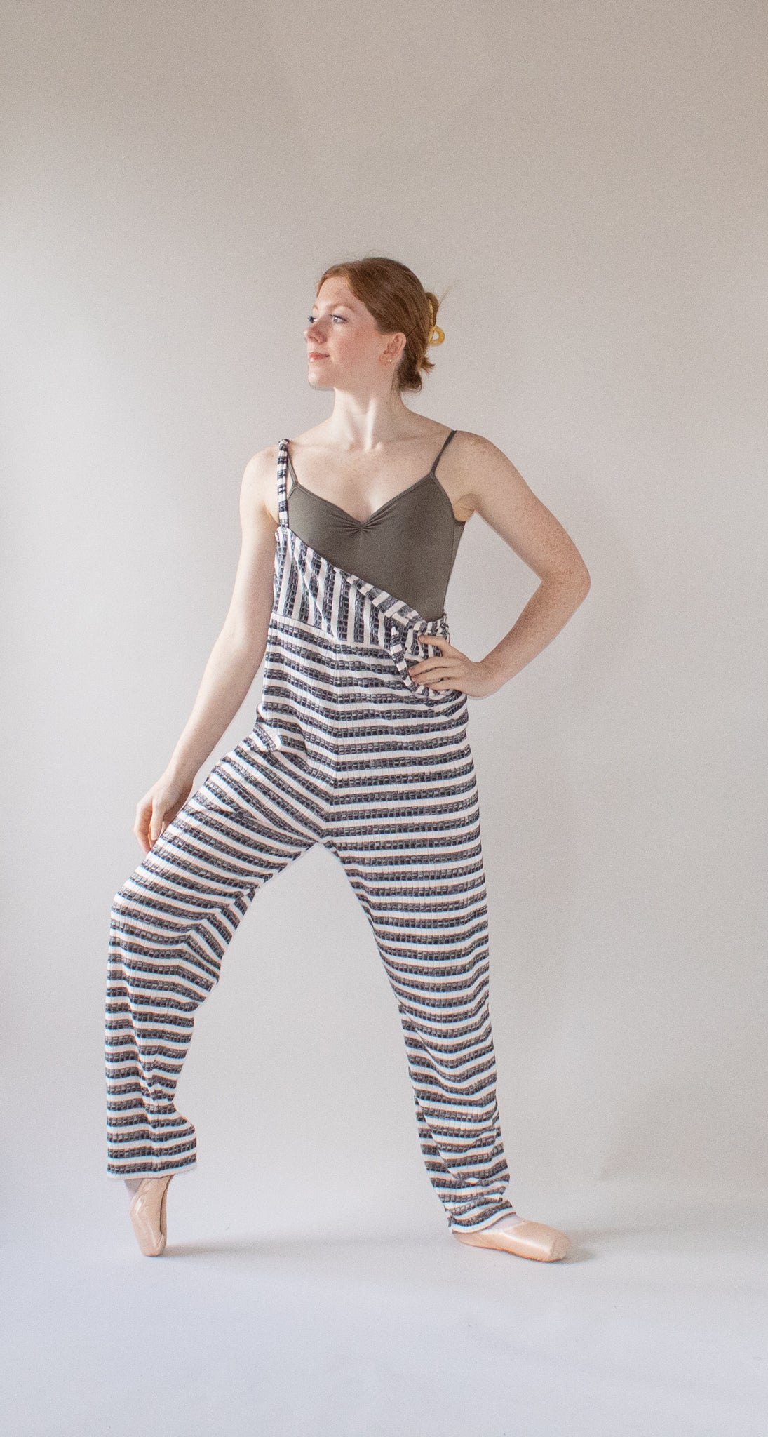 The Jumpsuit - Black and Cream Stripe