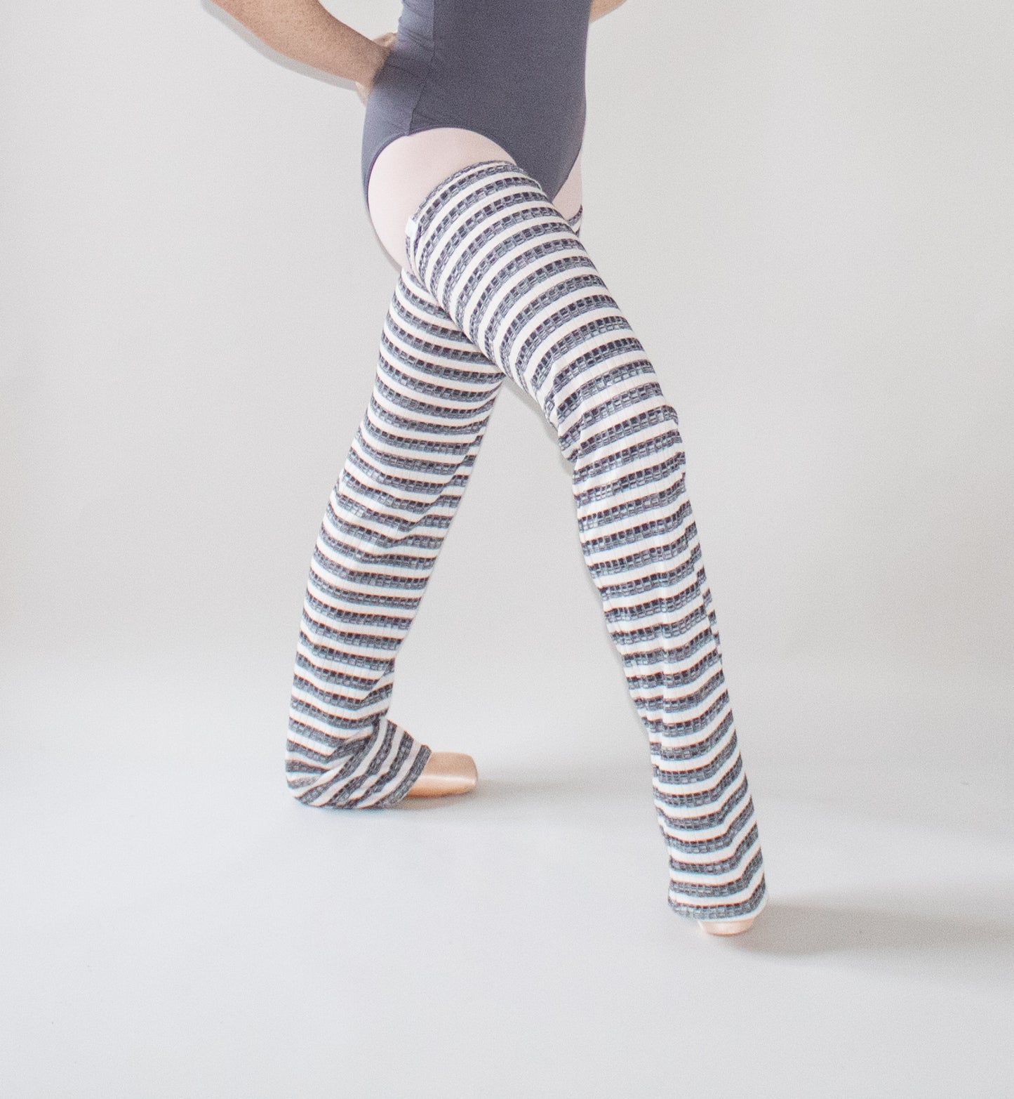 The Legwarmers - Black and Cream Stripe