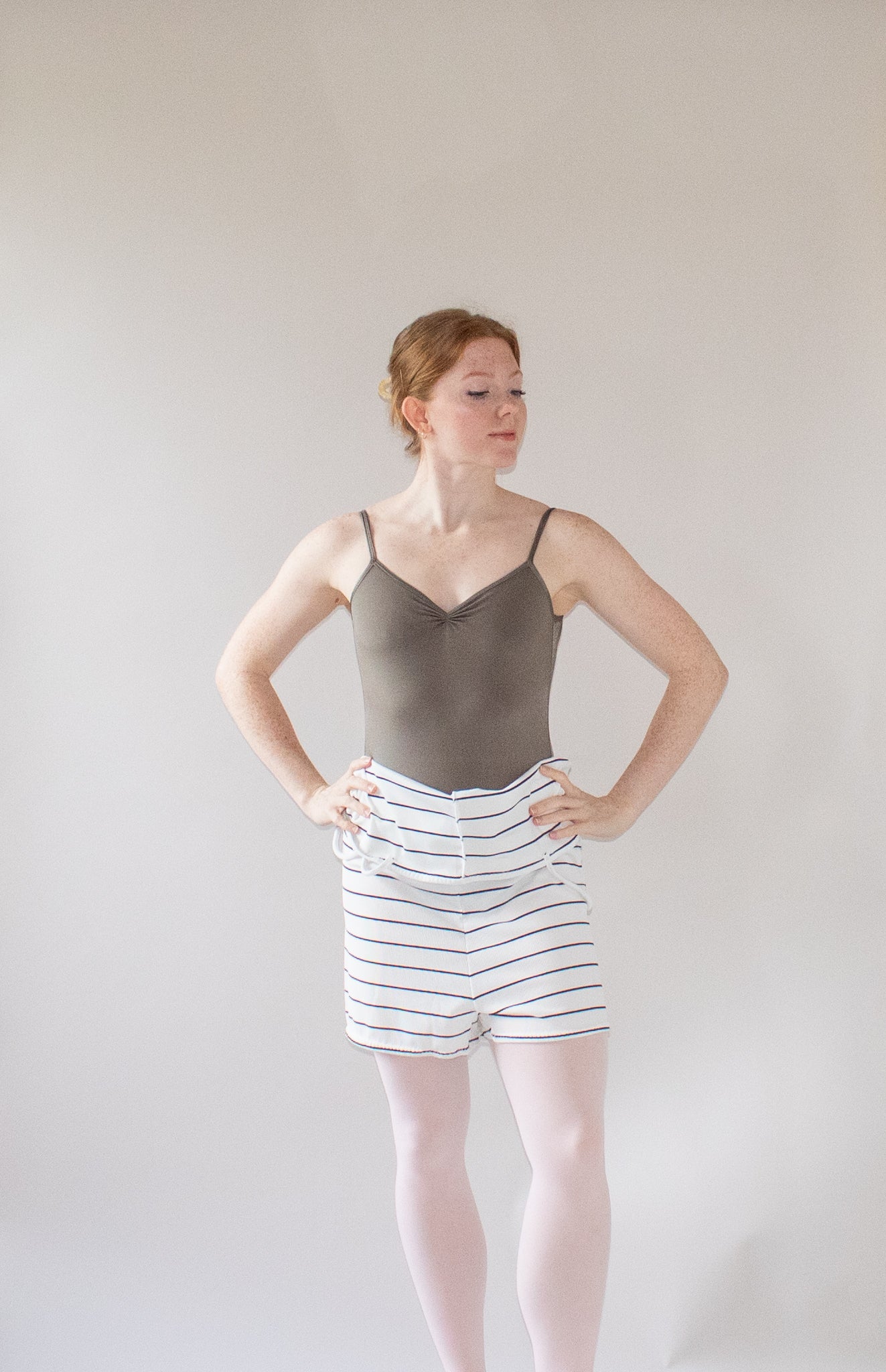 The Romper - White Black Stripe