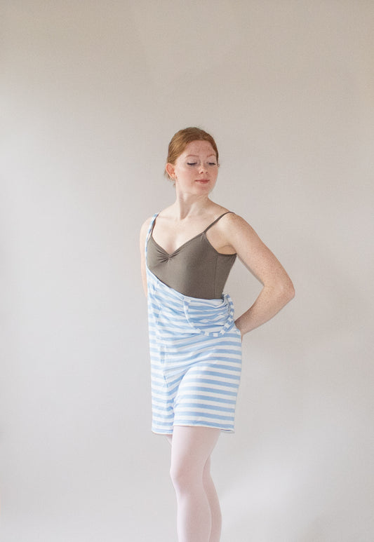 The Romper - Light Blue and White Stripe