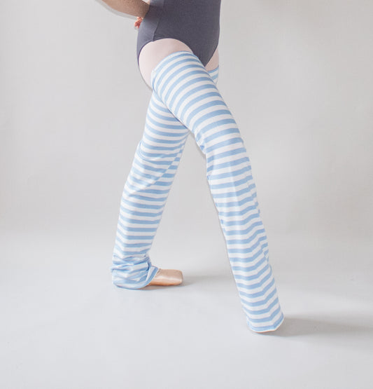 The Legwarmers - Blue and White Stripe