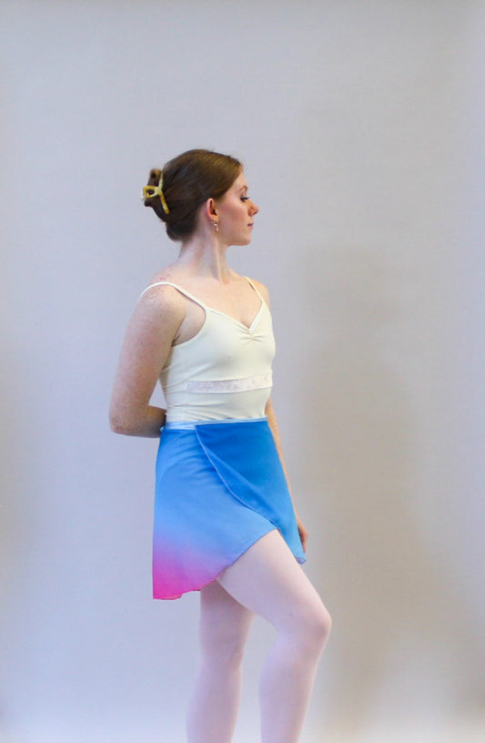 Ladies Lise Chiffon Ballet Skirt – Blue/Pink Ombre