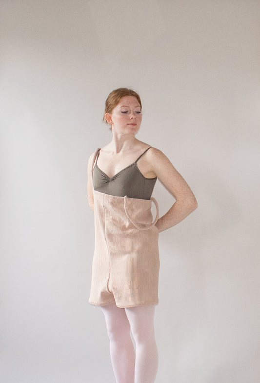 The Romper - Nude Blush Ribbed