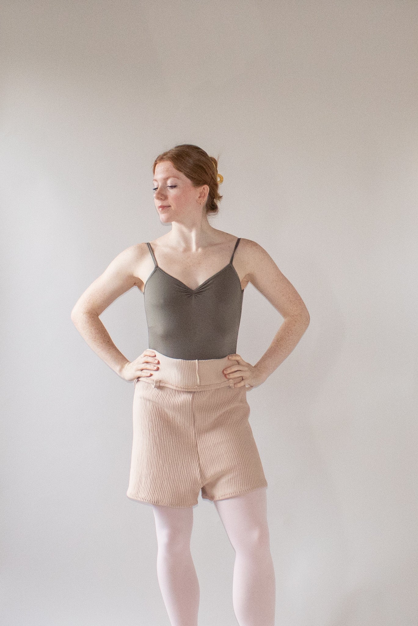 The Romper - Nude Blush Ribbed
