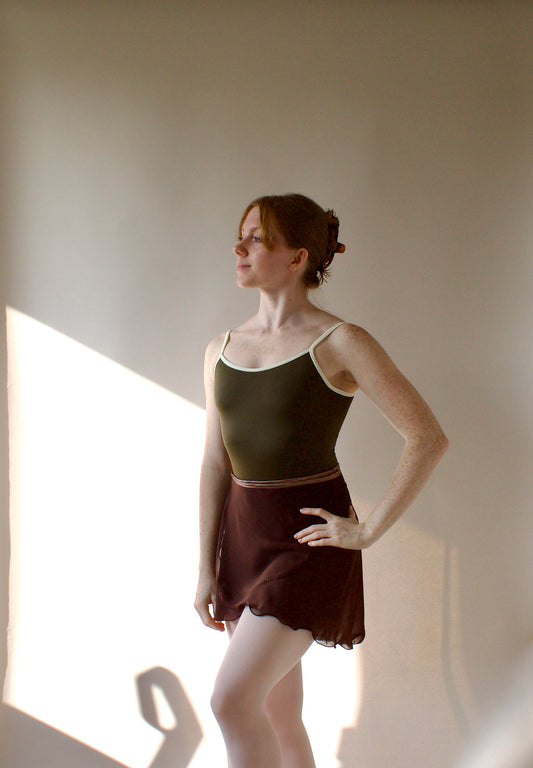Ladies Lise Chiffon Ballet Skirt – Chocolate Brown