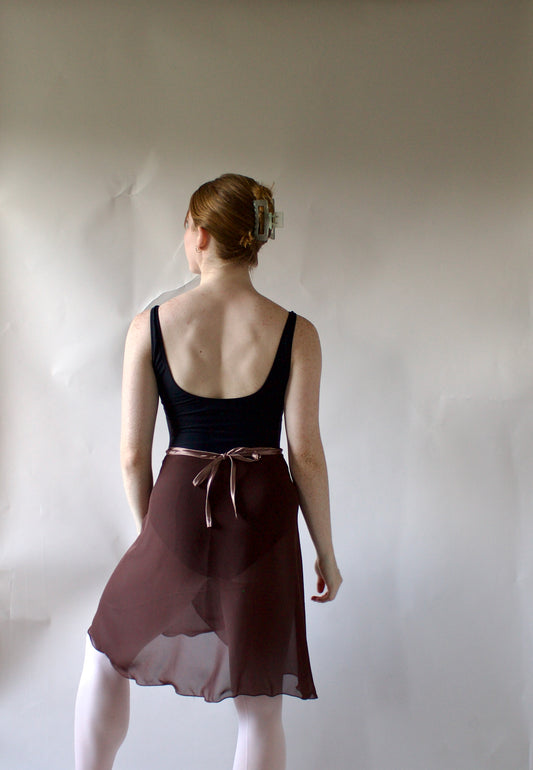 Ladies Manon Chiffon Ballet Skirt – Chocolate Brown
