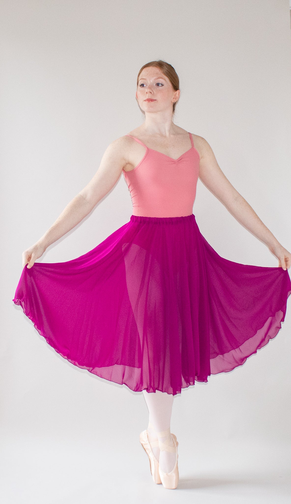 Ladies Aurora Chiffon Ballet Skirt – Dark Magenta