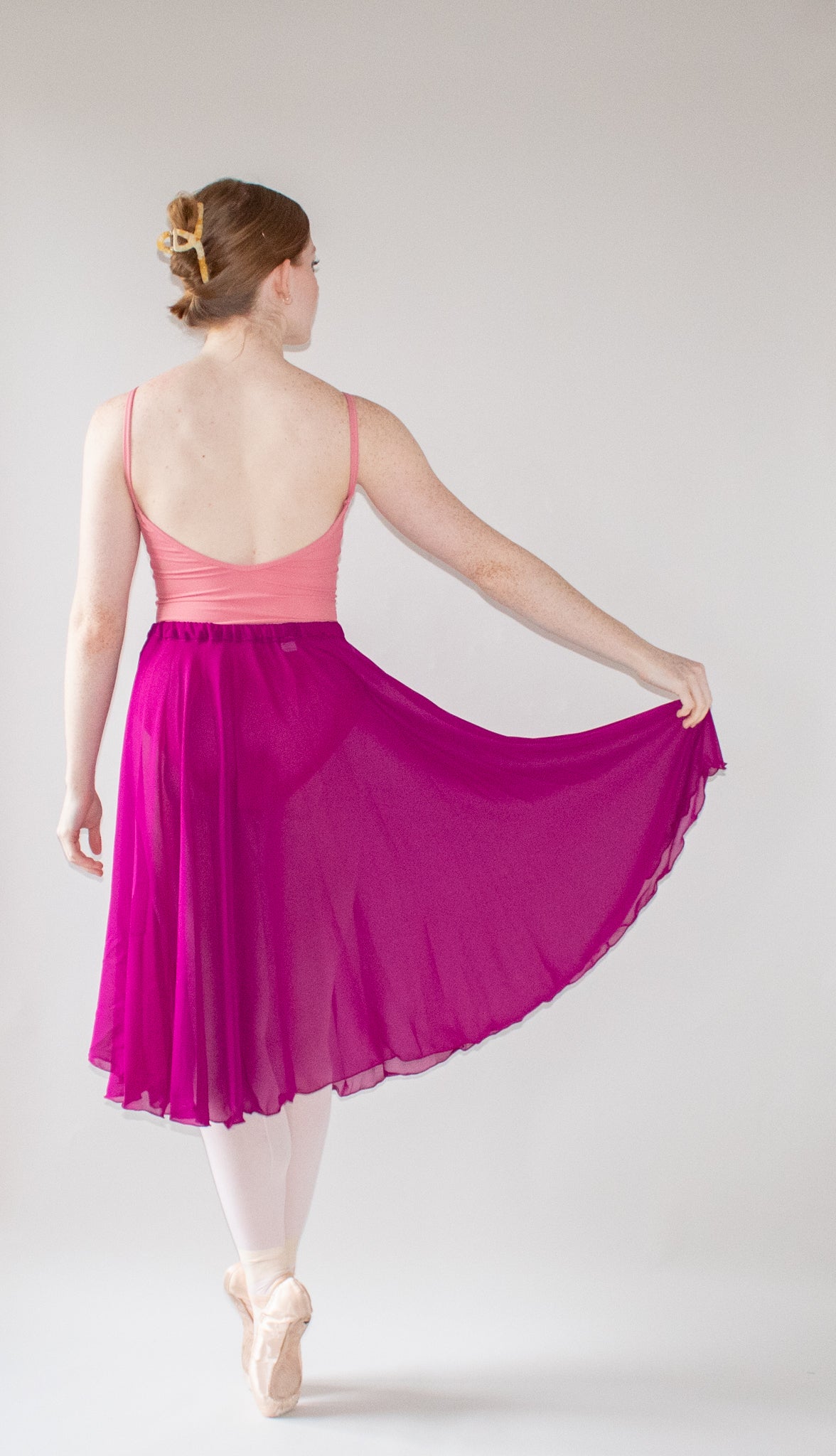 Ladies Aurora Chiffon Ballet Skirt – Dark Magenta
