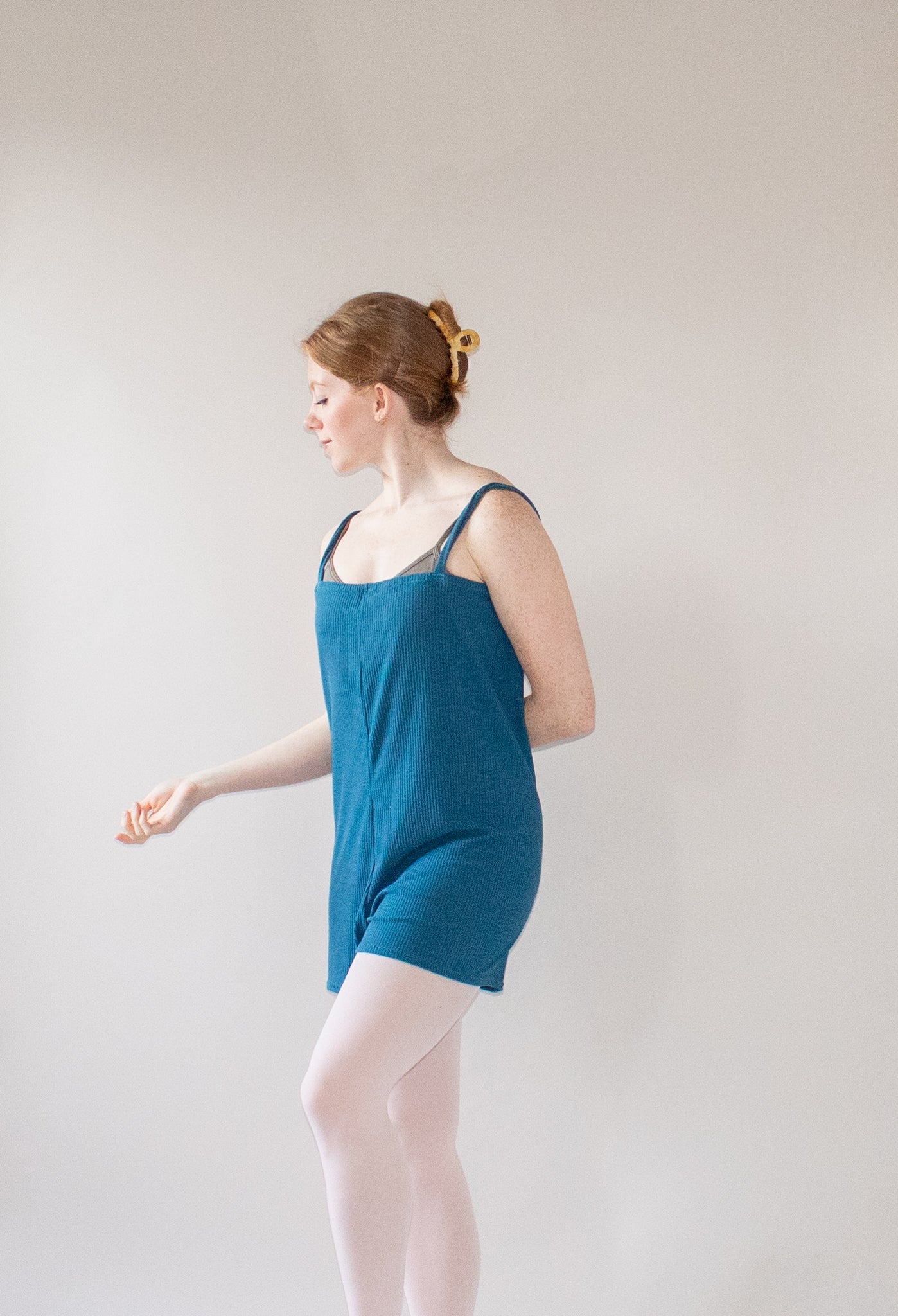 The Romper - Dark Teal Ribbed