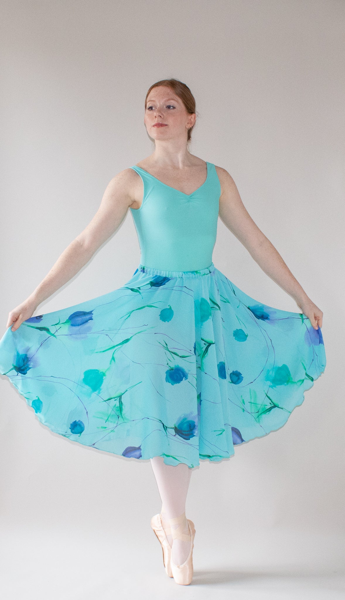 Ladies Aurora Chiffon Ballet Skirt – Floral Waterfall