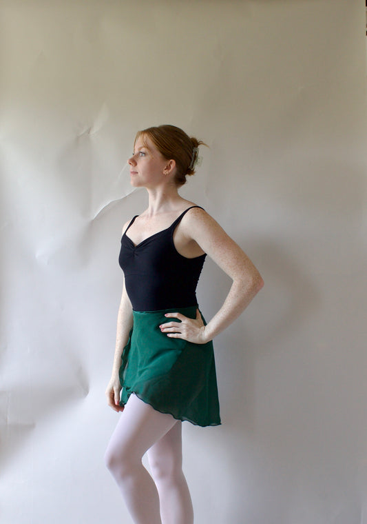 Ladies Lise Chiffon Ballet Skirt – Forest Green