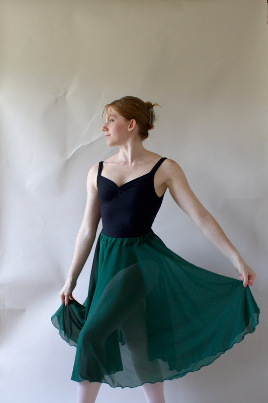 Ladies Aurora Chiffon Ballet Skirt – Forest Green