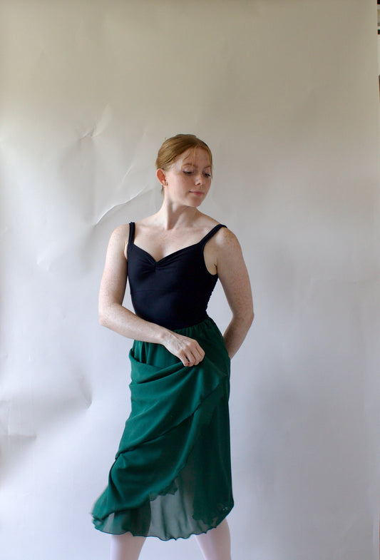 Ladies Aurora Chiffon Ballet Skirt – Forest Green