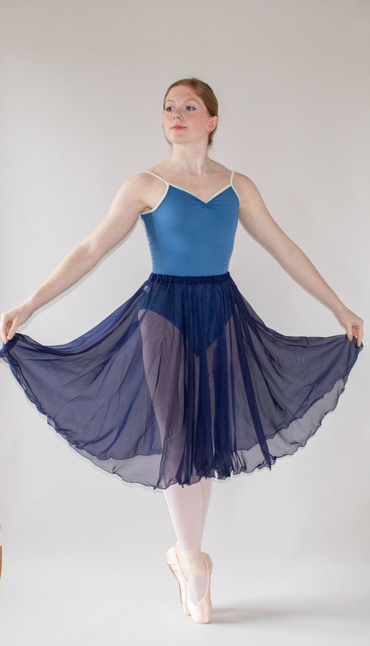 Ladies Aurora Chiffon Ballet Skirt – French Navy