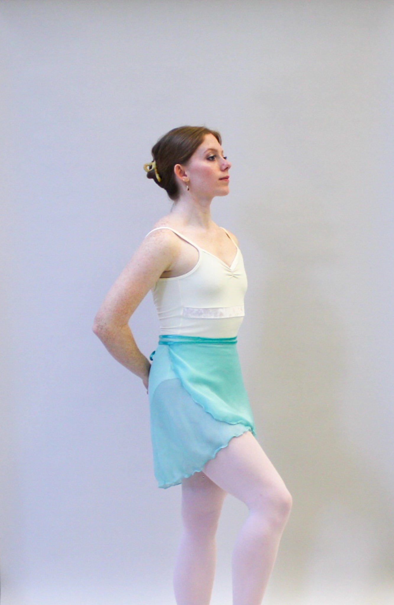Ladies Lise Chiffon Ballet Skirt – Light Teal