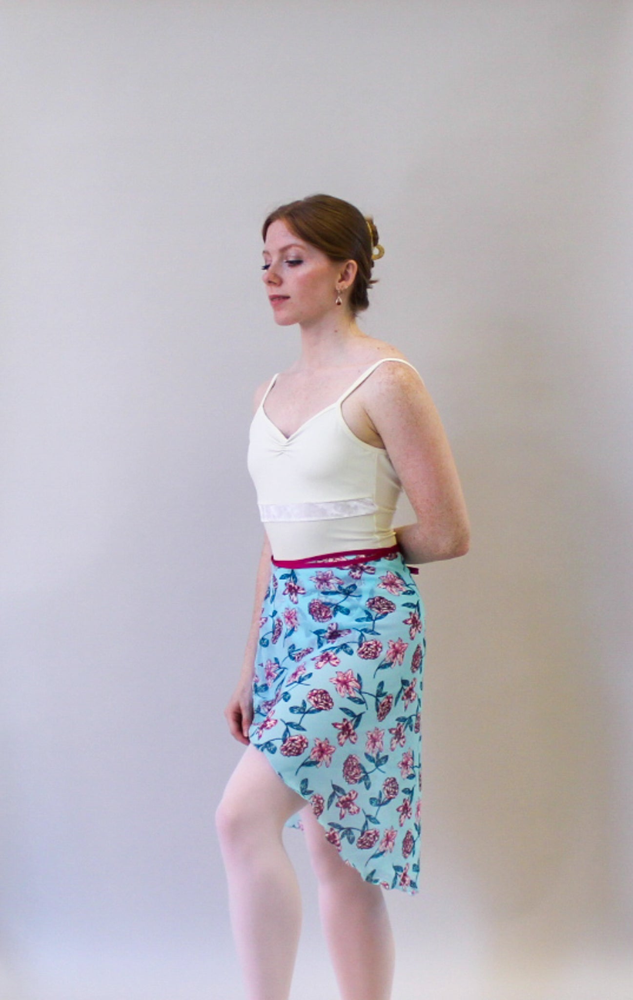 Ladies Raymonda Chiffon Ballet Skirt – Magenta Floral