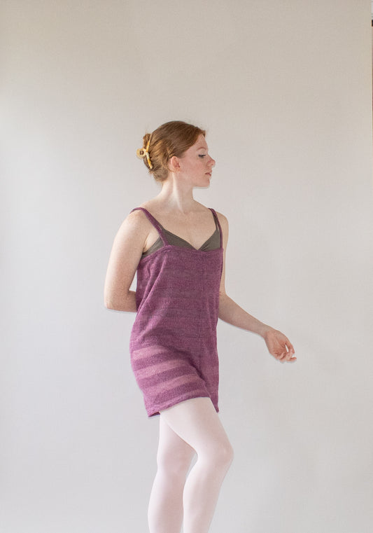 The Romper - Mauve Burnout Stripe