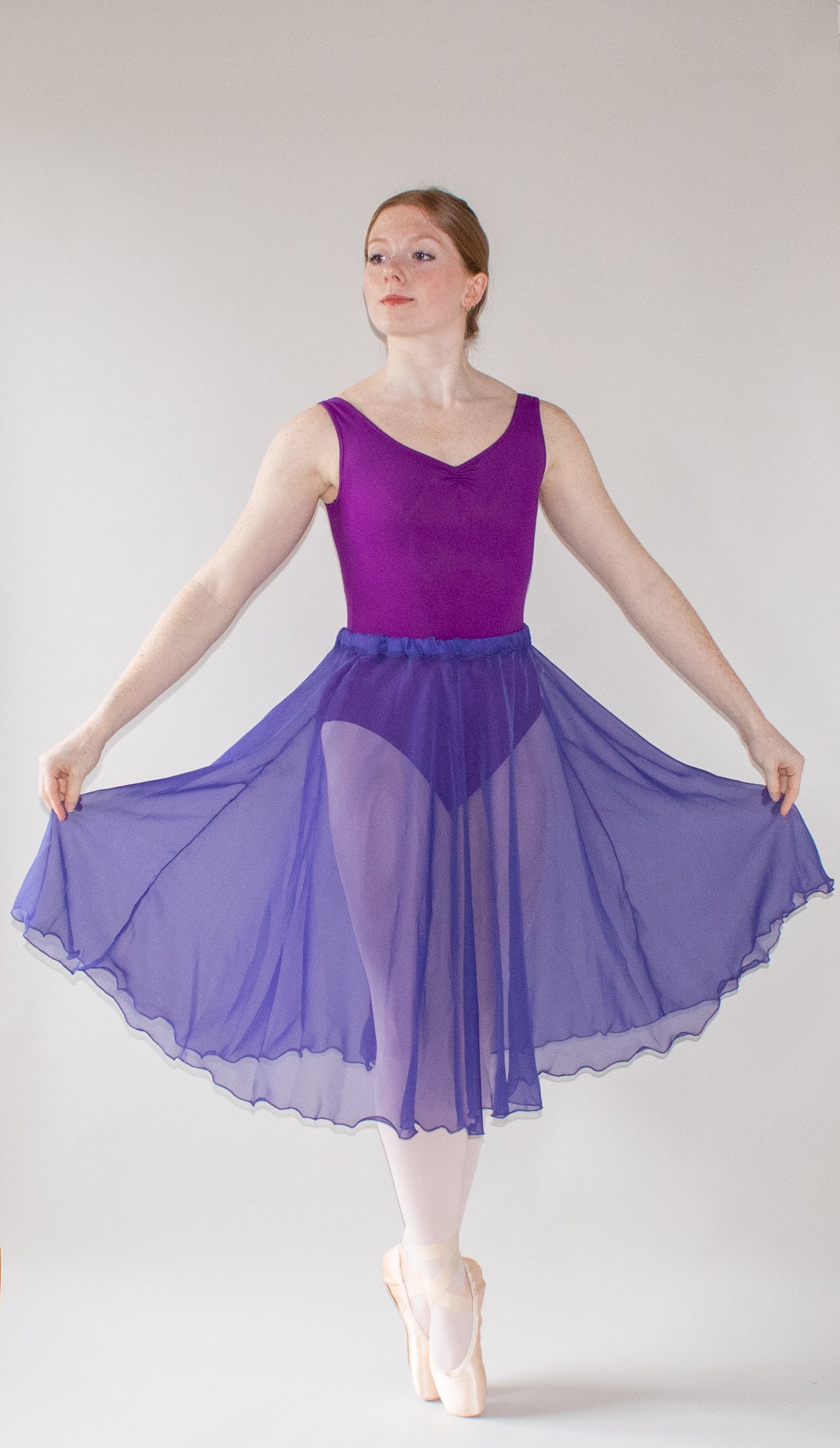 Ladies Aurora Chiffon Ballet Skirt – Midnight Purple