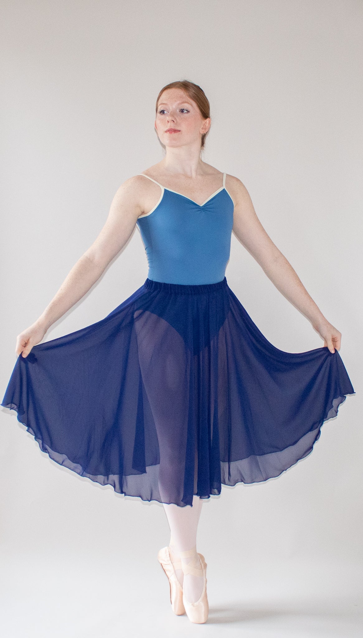 Ladies Aurora Chiffon Ballet Skirt – Navy