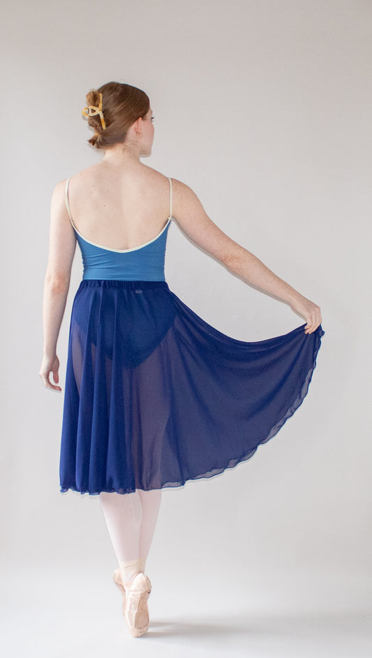 Ladies Aurora Chiffon Ballet Skirt – Navy