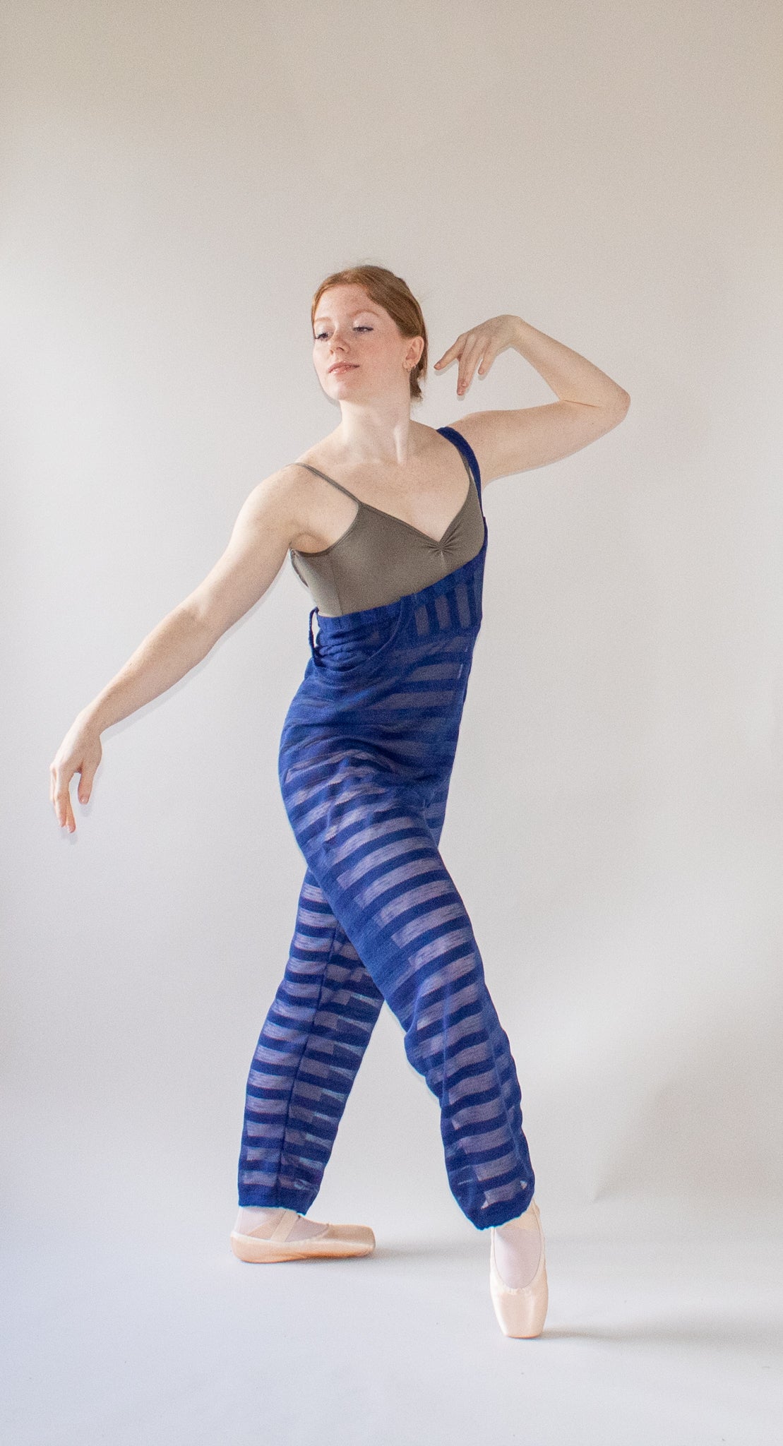 The Jumpsuit - Navy Burnout Stripe