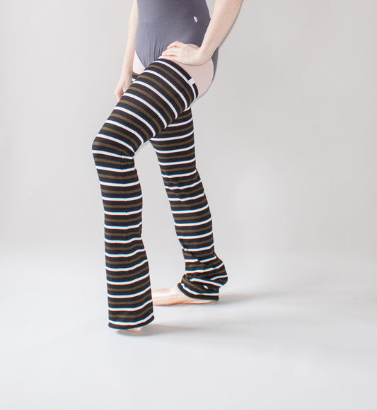 The Legwarmers - Olive Stripe