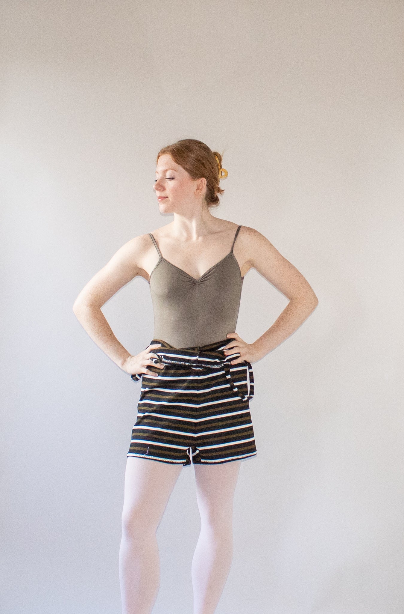 The Romper - Olive Stripe
