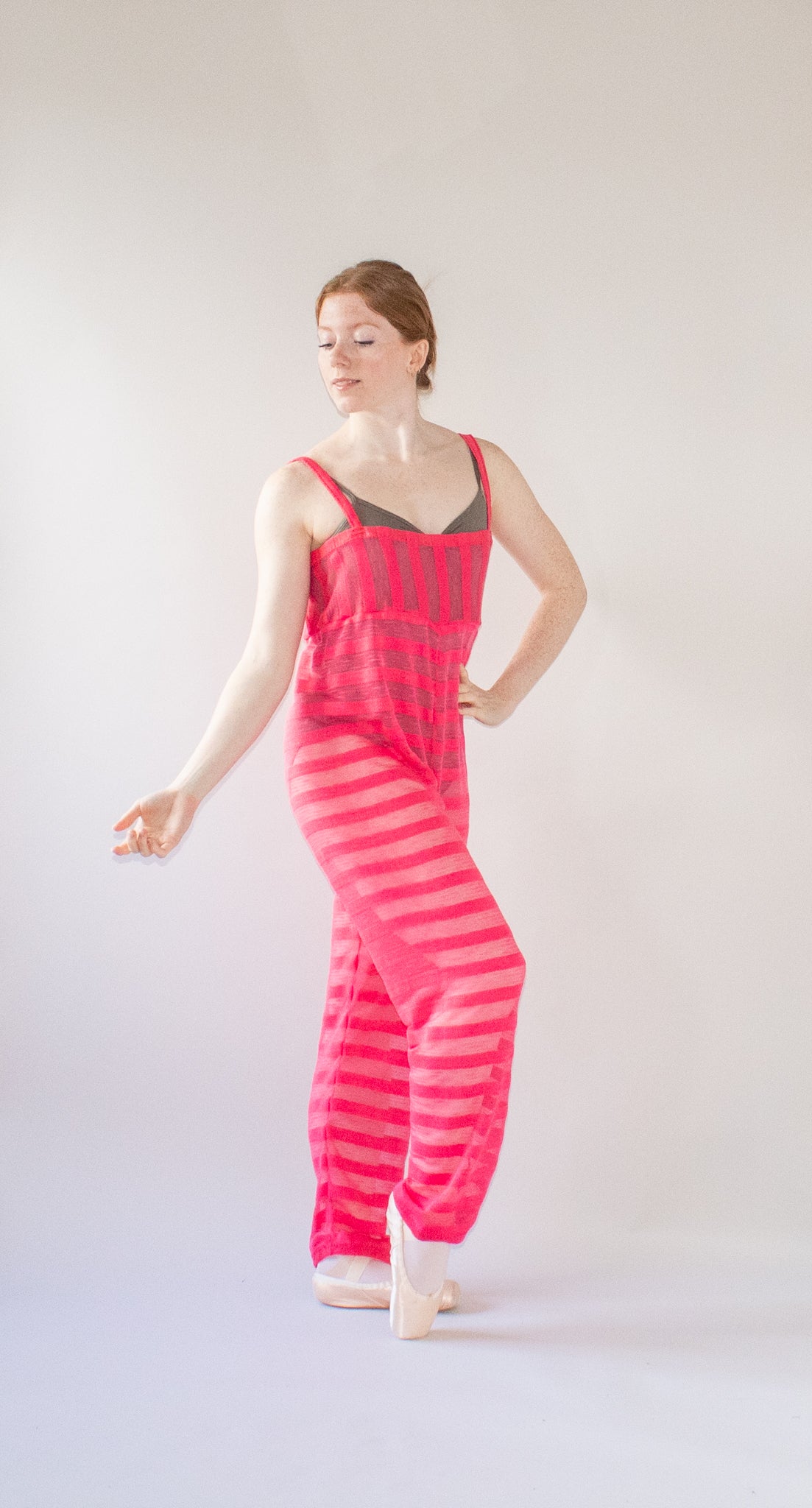 The Jumpsuit - Pink Burnout Stripe
