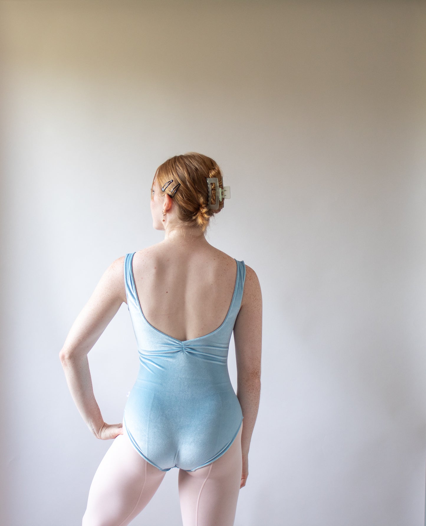 The Titania Leotard - Powder Blue Velvet
