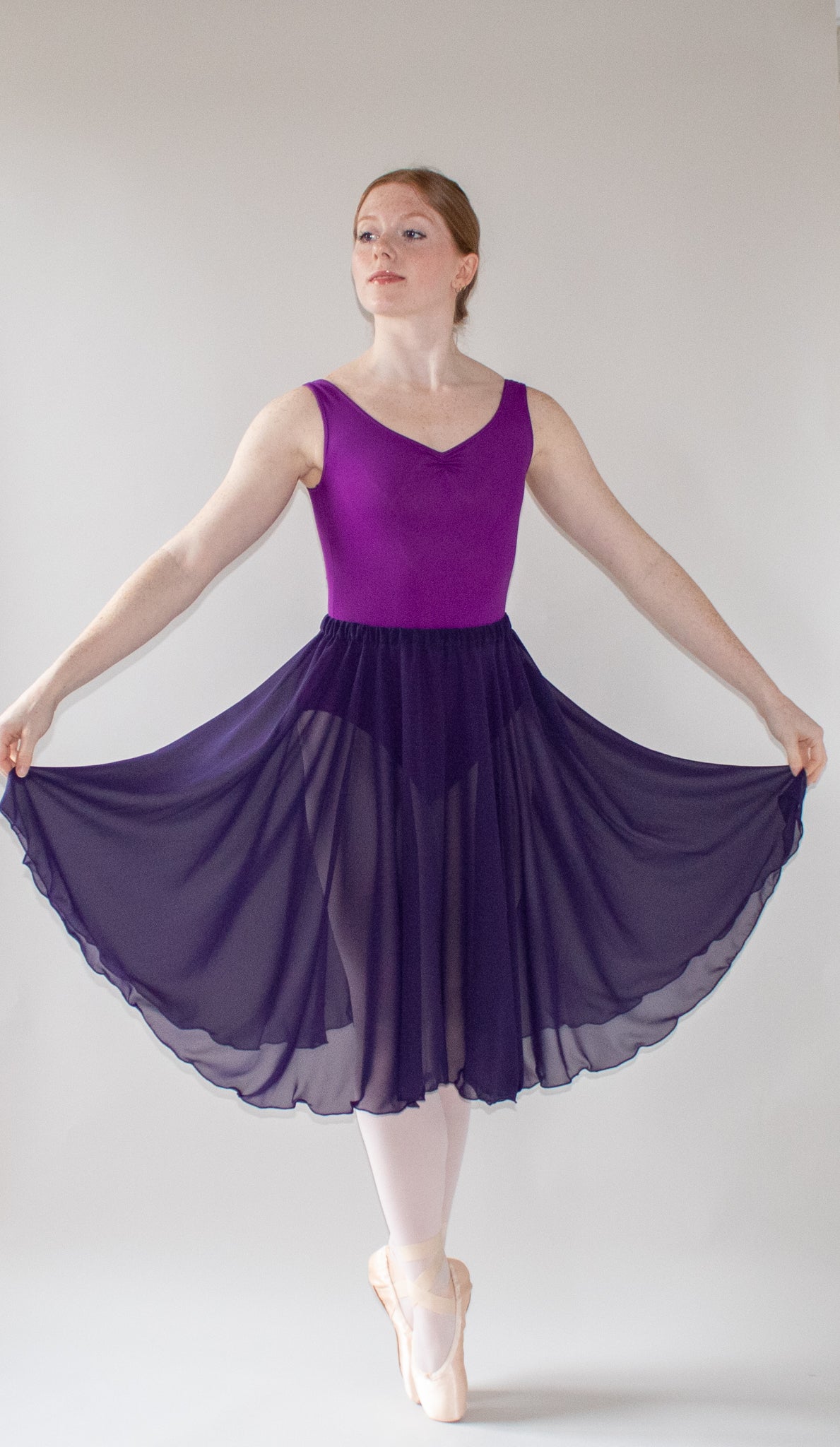 Ladies Aurora Chiffon Ballet Skirt – Purple