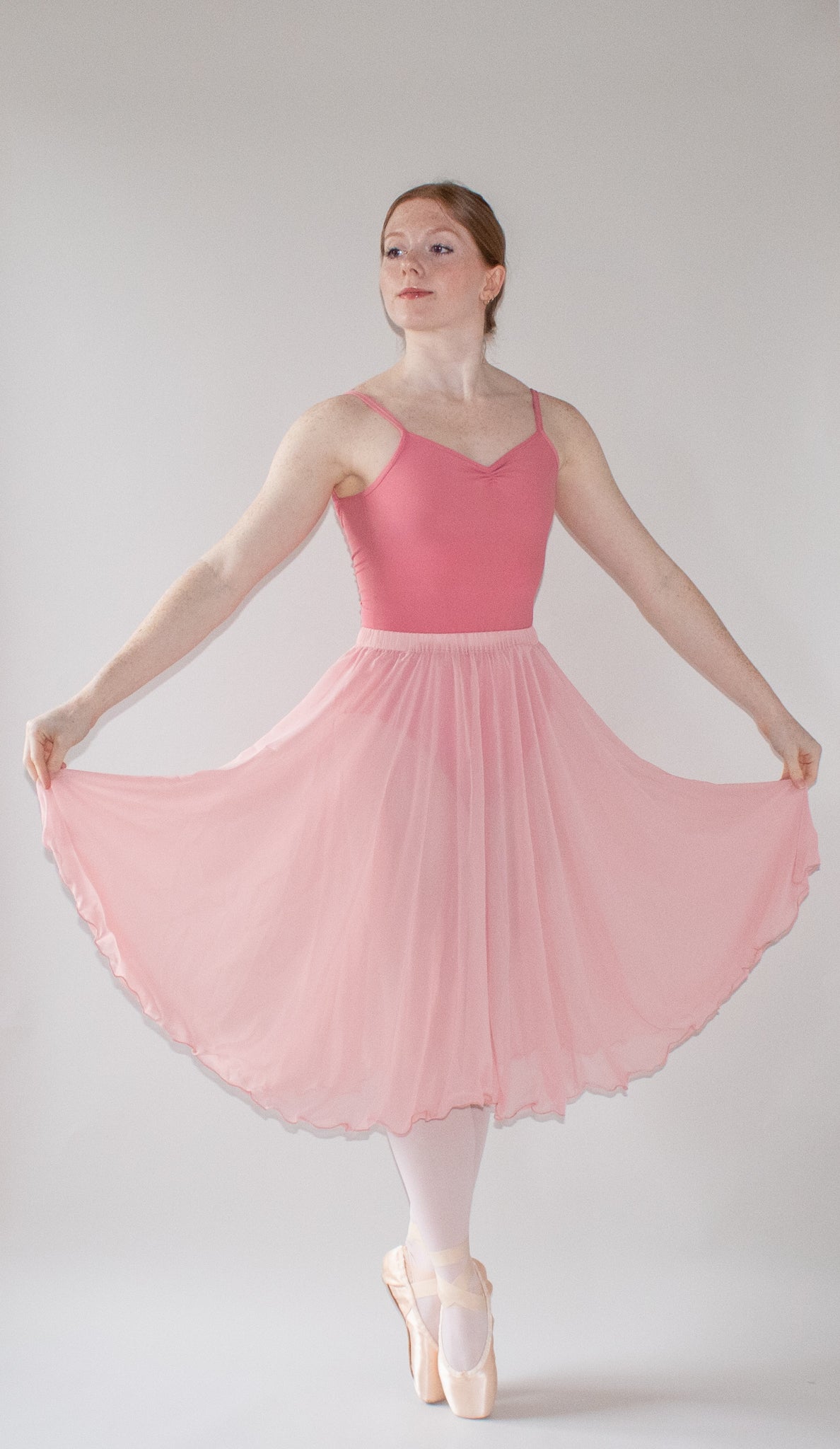 Ladies Aurora Chiffon Ballet Skirt – Rose Peach