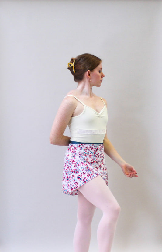 Ladies Kitri Chiffon Ballet Skirt – Small Red Floral