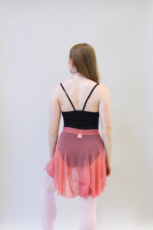 Ladies Mercedes Mesh Ballet Skirt – Rose Peach