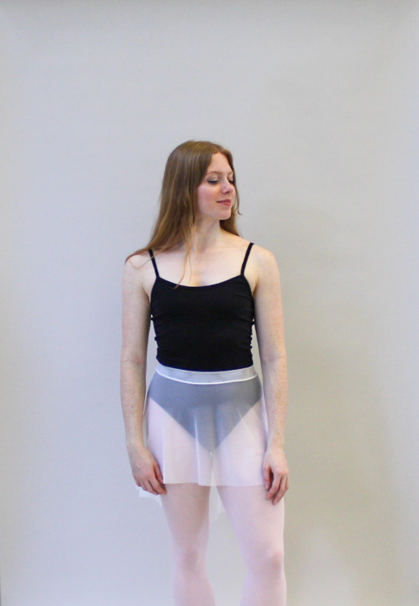 Ladies Mercedes Mesh Ballet Skirt – White