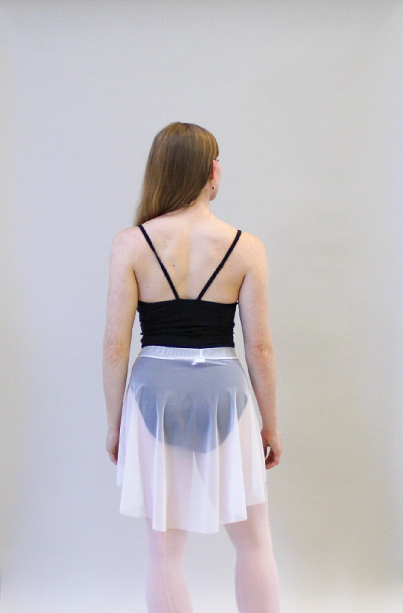 Ladies Mercedes Mesh Ballet Skirt – White