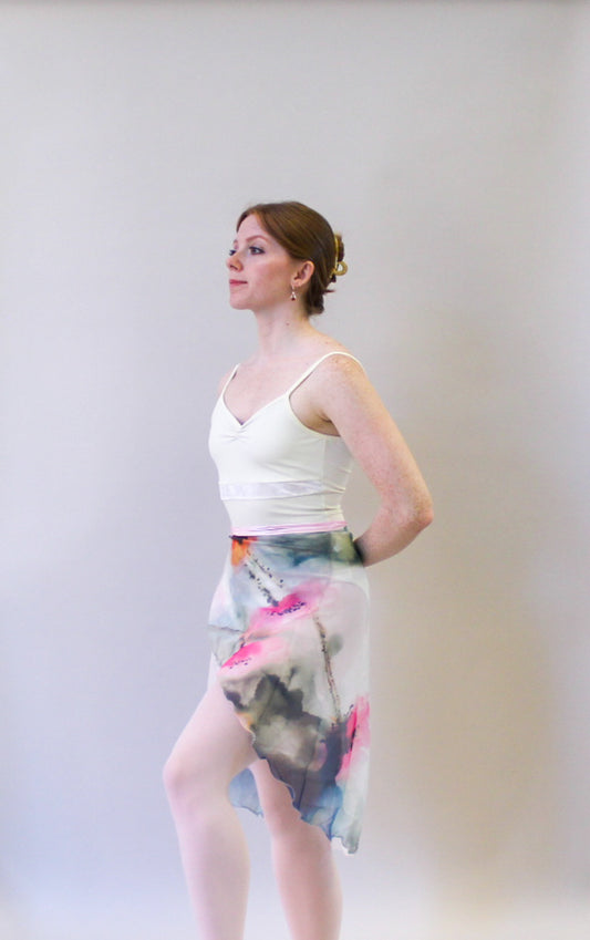 Ladies Raymonda Chiffon Ballet Skirt – Watercolour Pink Poppy