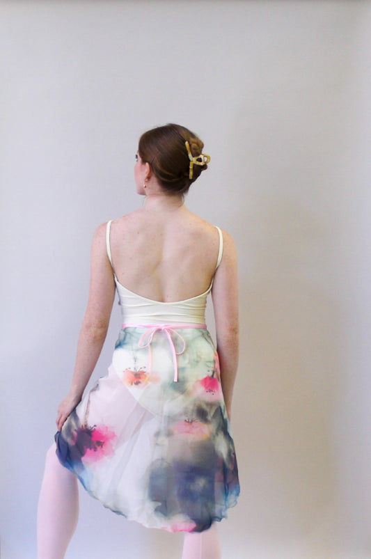 Ladies Raymonda Chiffon Ballet Skirt – Watercolour Pink Poppy