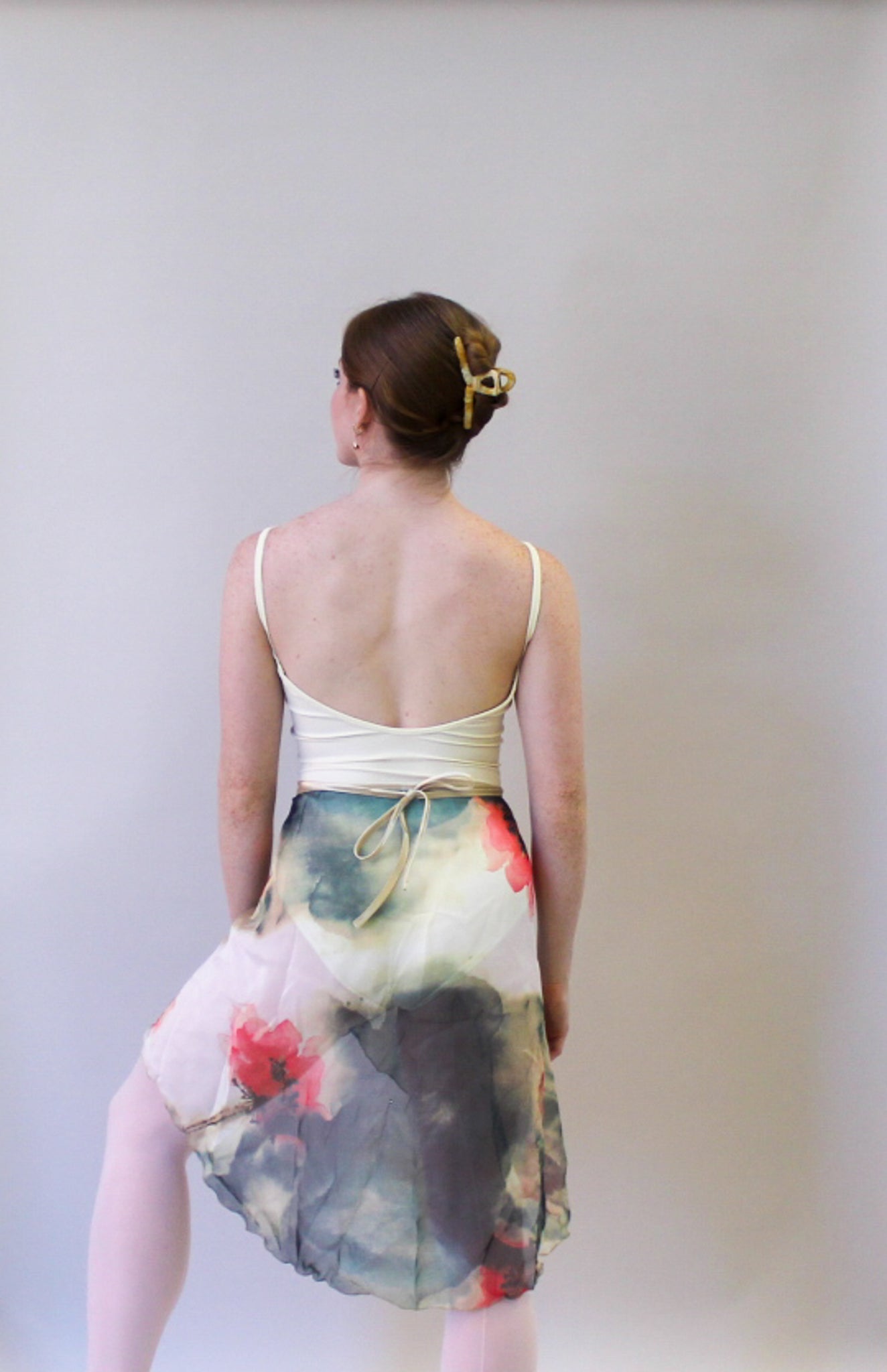 Ladies Raymonda Chiffon Ballet Skirt – Watercolour Red Poppy