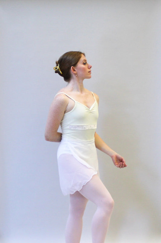 Ladies Lise Chiffon Ballet Skirt – White